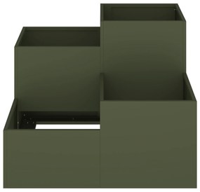 vidaXL Γλάστρα Κήπου 100x100x60 εκ Ελιά Σ钢