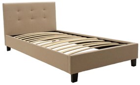 Κρεβάτι Mago pakoworld ύφασμα εκρού 100x200εκ