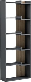 Βιβλιοθήκη Corpus pakoworld ανθρακί-sonoma 61x22x162εκ