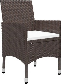 vidaXL Σετ Τραπεζαρίας Κήπου 7 τεμ. Καφέ