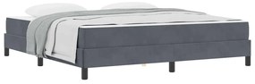 vidaXL Κρεβάτι box spring με στρώμα Σκούρο Γκρι 180 x 200 cm Βελούδο