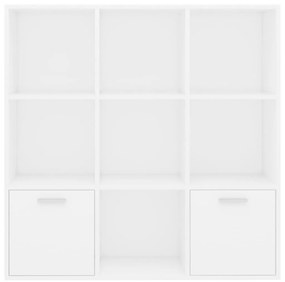 Βιβλιοθήκη Λευκή 98 x 30 x 98 εκ. από Επεξ. Ξύλο - Λευκό