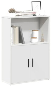 Βιβλιοθήκη Λευκή 60x24x85 εκ. από Επεξεργασμένο Ξύλο