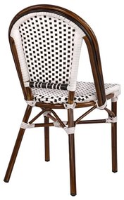 ΚΑΡΕΚΛΑ BISTRO ΑΛΟΥΜΙΝΙΟΥ BAMBOO LOOK ΜΕ ΛΕΥΚΟ-ΜΑΥΡΟ RATTAN HM5566.01 45x54x90Υεκ. (1 Τεμμάχια)