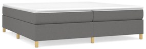 vidaXL Κρεβάτι Boxspring με Στρώμα Σκούρο Γκρι 200x200 εκ. Υφασμάτινο