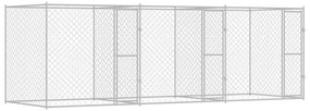 vidaXL Κλουβί σκύλου Ασημί 600 x 200 x 200 εκ. Επικαλυμμένος Χάλυβας