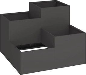 vidaXL Γλάστρα Κήπου Μαύρο 100 x 100 x 60 εκ. Ατσάλι