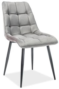 Επενδυμένη καρέκλα ύφασμιμι Chic 50x43x88 μαύρο/γκρι βελούδο DIOMMI CHICVCSZ14