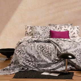 Σεντόνια Zane (Σετ 4τμχ) Grey Melinen Υπέρδιπλo 235x270cm 100% Βαμβάκι