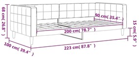 Καναπές Κρεβάτι Σκούρο Γκρι 90 x 200 εκ. Βελούδινος - Γκρι