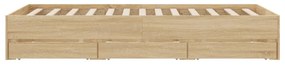 vidaXL Πλαίσιο Κρεβατιού με συρτάρια Sonoma Δρυς 120x200εκ. Επεξ. Ξύλο