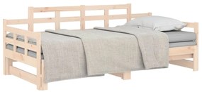 vidaXL Καναπές Κρεβάτι Συρόμενος 2x(80x200) εκ. από Μασίφ Ξύλο Πεύκου