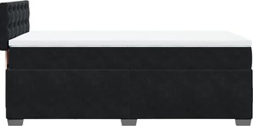 vidaXL Κρεβάτι Boxspring με Στρώμα Μαύρο 90x200 εκ. Βελούδινο