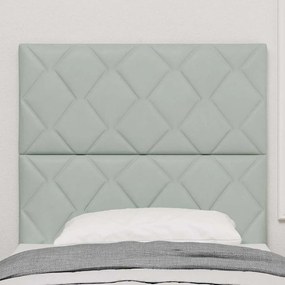 vidaXL LED Κεφαλάρι με Σχεδίαση Διαμαντιών σε Ανοιχτό Γκρι, 100 εκ, Βελούδινο