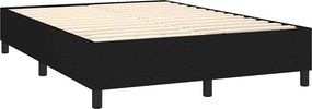 vidaXL Κρεβάτι Boxspring με Στρώμα Μαύρο 140x190 εκ. Υφασμάτινο
