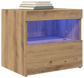 vidaXL Κομοδίνο 2 pcs artisan δρυς 50 x 40 x 45 cm Επεξεργασμένο ξύλο