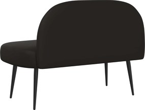 vidaXL Δερμάτινος Πάγκος με Πλάτη Μαύρο 110 x 60 x 76 cm Τεχνητό Δέρμα