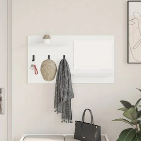 vidaXL Τοίχου Κρεμάστρα Λευκό 90 x 10 x 50 εκ. Επεξεργασμένο ξύλο