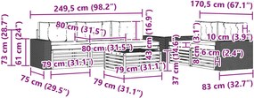 vidaXL Σειρά Καναπέ Εξωτερικού 6 pcs Φυσικό και Μπεζ