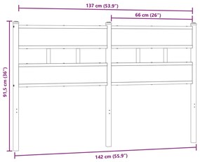 vidaXL Κεφαλάρι Sonoma Δρυς 135 εκ. Σιδερένιο/Επεξεργασμένο Ξύλο