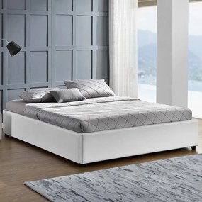 Κρεβάτι διπλό Circe pakoworld PU λευκό με αποθηκευτικό χώρο 150x200εκ - Τεχνόδερμα - 234-000004