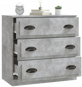 vidaXL Μπουφές Γκρι Σκυροδέματος 70x35,5x67,5 εκ. Επεξεργασμένο Ξύλο