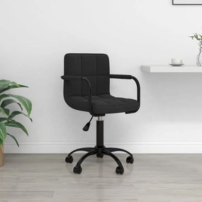 VidaXL Περιστρεφόμενη Καρέκλα Γραφείου Μαύρη Βελούδινη