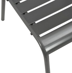 vidaXL Καρέκλες Εξωτερικού Χώρου με Λωρίδες 4 τεμ. Σκ. Γκρι Ατσάλινες