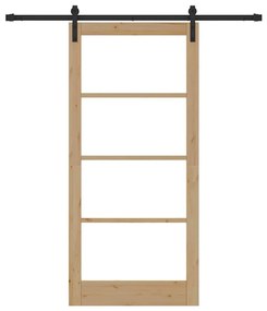 vidaXL Συρόμενη Πόρτα ORKDAL Καφέ 93 x 202 cm Μασίφ ξύλο πεύκου