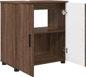vidaXL Σετ Επίπλων Μπάνιου με συρτάρι Επιτοίχιο 3 pcs Καφέ δρυς