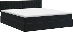 vidaXL Κρεβάτι Ottoman με στρώμα Μαύρο 140 x 200 cm Βελούδο
