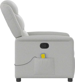 vidaXL καρέκλα ανάκλισης μασάζ Cloud Grey Fabric