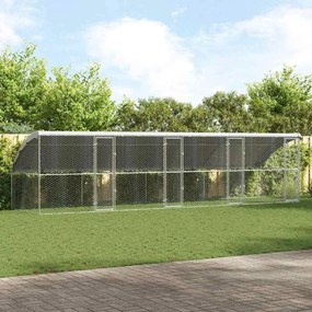 vidaXL Κλουβί Σκύλου 4 pcs Ασημί 8 x 2 x 2 m Γαλβανισμένος χάλυβας