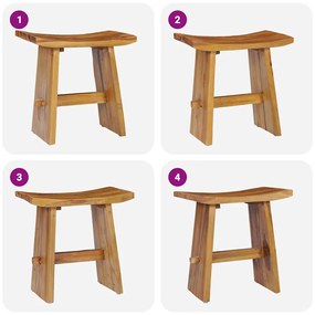 vidaXL Σκαμπό από Μασίφ Ξύλο Teak