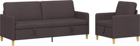 vidaXL Σαλονάκι Σετ Με Αποθηκευτικό Χώρο 2 pcs Σκούρο Καφέ Πολυεστέρας