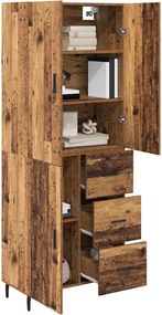 vidaXL Highboard 2 pcs Παλιό Ξύλο 69,5 x 34 x 180 εκ.