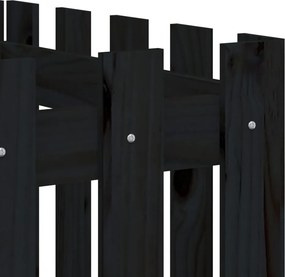 vidaXL Ζαρντινιέρα με Σχέδιο Φράχτη Μαύρη 200x50x50 εκ. Μασίφ Πεύκο