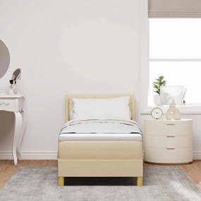 vidaXL Κρεβάτι Box Spring με Στρώμα, Κρεμ, 80 x 200 cm Ύφασμα