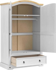 vidaXL Ντουλάπι Corona Λευκό 101 x 52 x 170 εκ Στερεά ξυλεία πεύκου