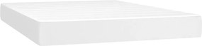 vidaXL Κρεβάτι Boxspring με Στρώμα Λευκό 140x200εκ.από Συνθετικό Δέρμα