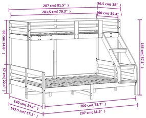 ΚΟΥΚΕΤΑ 90X200/140X200 ΕΚ. ΛΕΥΚΟ ΑΠΟ ΜΑΣΙΦ ΞΥΛΟ ΠΕΥΚΟΥ 3207190