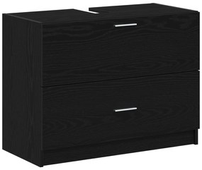 vidaXL Ντουλάπα Νιπτήρα Μαύρη Δρύς 78x37x59 εκ Επεξεργασμένο Ξύλο