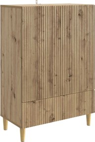 vidaXL Πλαϊνό γραφείο Artisan Δρυς 66 x 34,5 x 95 εκ.