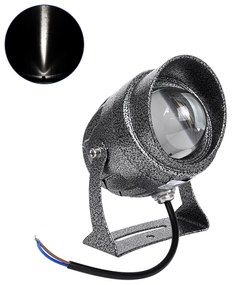 GloboStar SPOT-XENIA 90509 Σποτ Φωτισμου Wall Washer LED 16W 1600lm 3° DC 24V Αδιάβροχο IP65 Φ9 x Υ12cm Ψυχρό Λευκό 6000K - Σφυρήλατο Γκρι - 3 Years Warranty - 90509