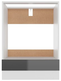 vidaXL Ντουλάπι για Φούρνο Γυαλιστερό Γκρι 60x46x81,5 εκ. Μοριοσανίδα