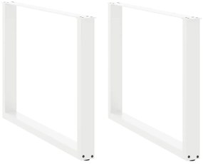 vidaXL Πόδια Τραπεζαρίας σε Σχήμα U 2 τεμ. Λευκά 100x(72-73) εκ. Ατσάλι