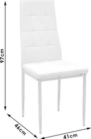 Καρέκλα Cube PU μαύρο-πόδι χρωμίου 4αδα 41x46x97 εκ.