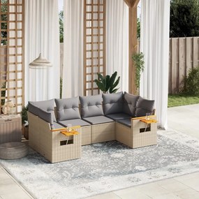 vidaXL Patio Sofa Set 6-θέσια Beige and Grey