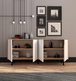 Κονσόλα Sapphire Δρυς / Λευκό FLEFLOR 180x45x80