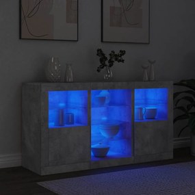 vidaXL Ντουλάπι με LED Γκρι Σκυροδέματος 123 x 37 x 67 εκ.